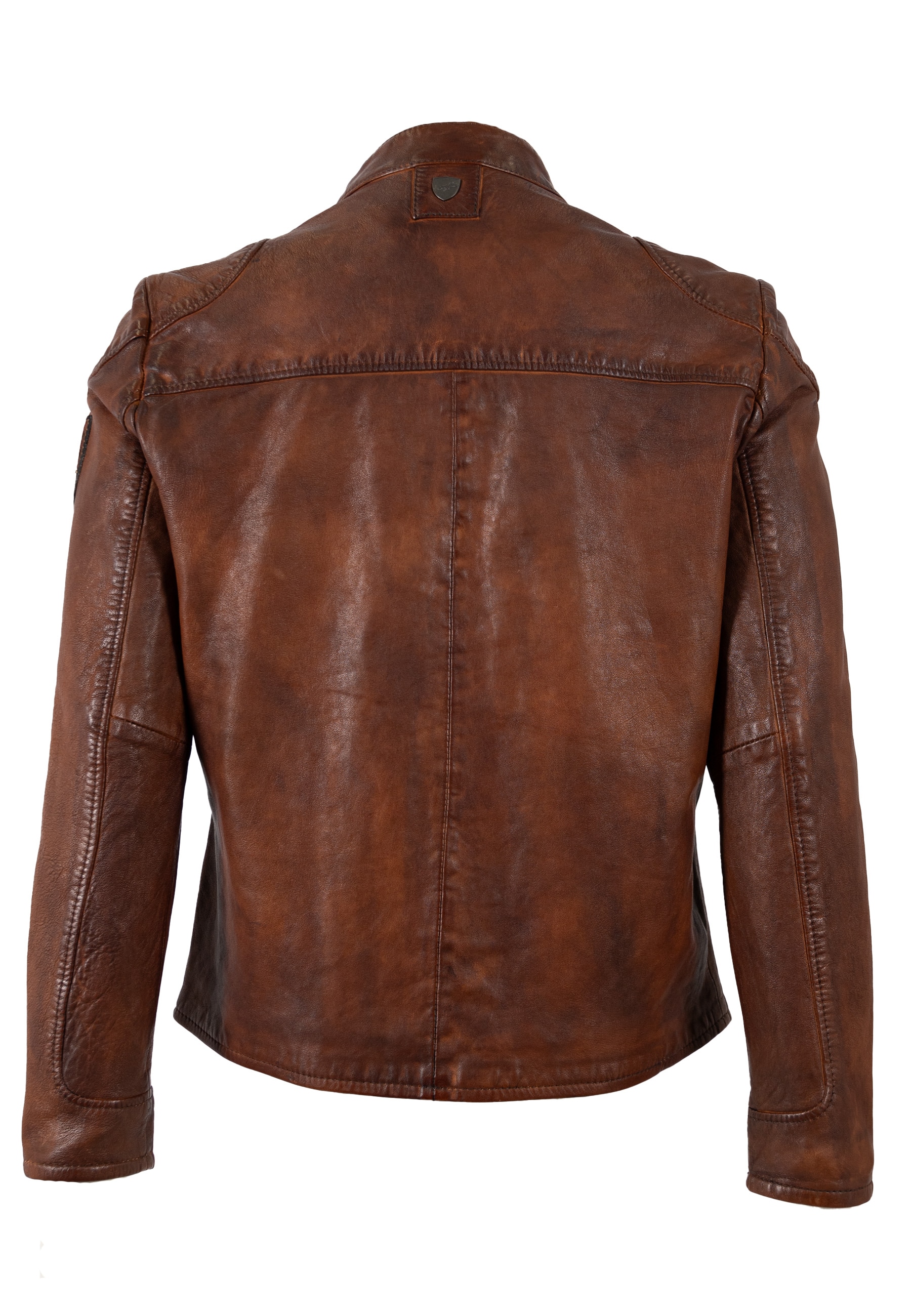 Mauritius Lederjacke »MMKendrik« mit Patches, Stehkragen