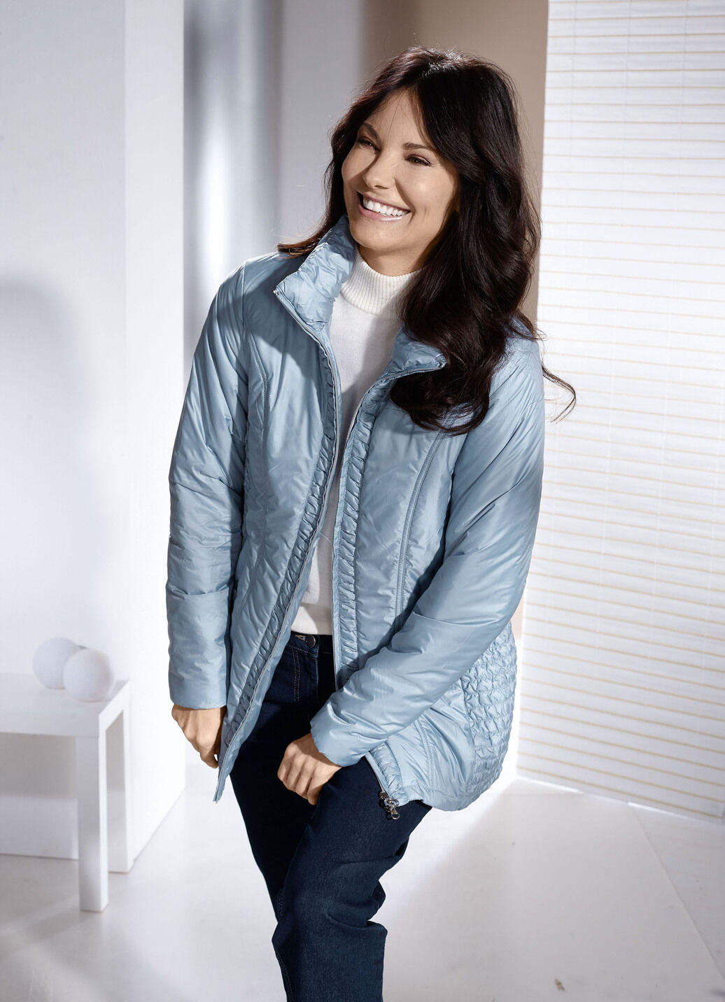 Jacke mit Smokeinsätzen