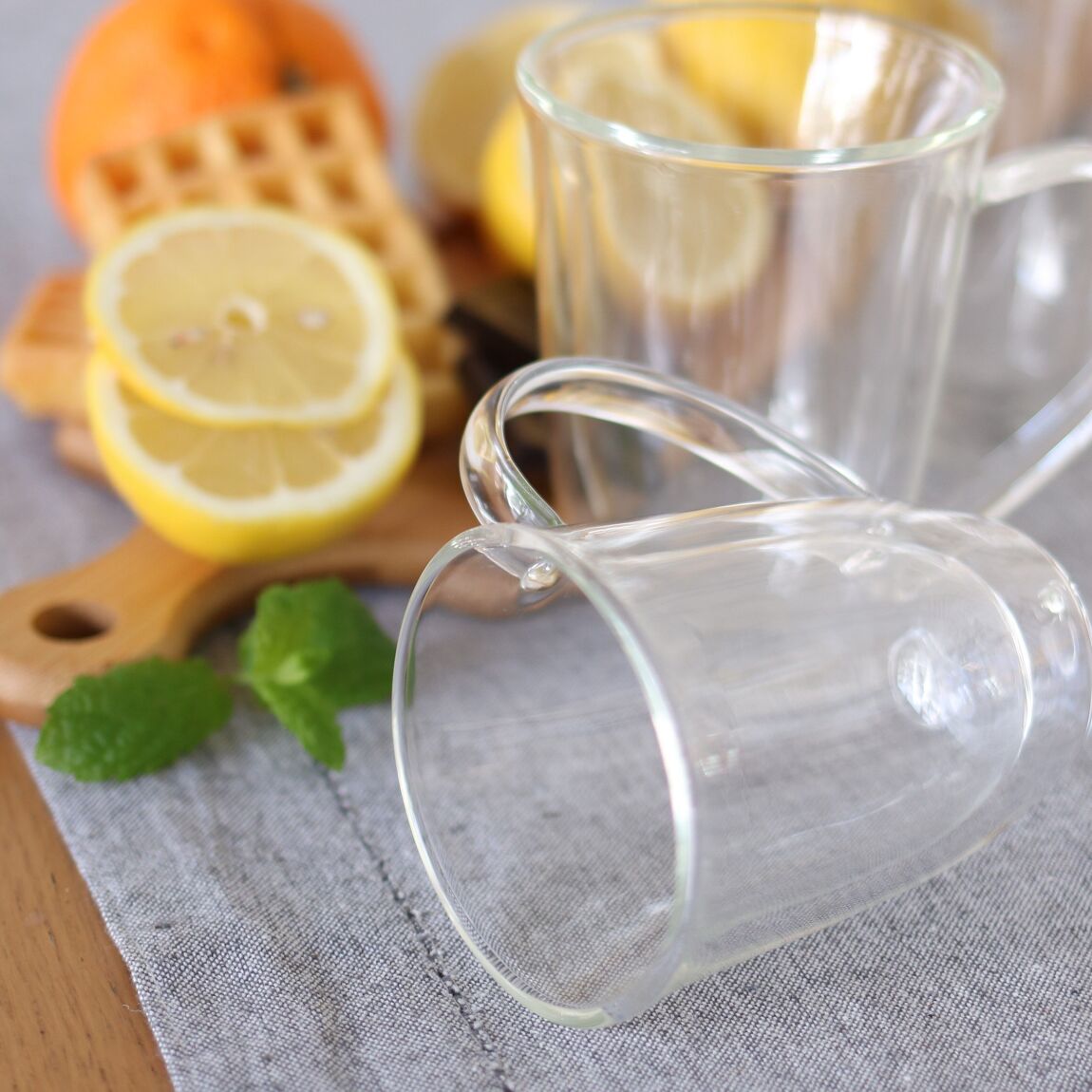 6 Stk. Eleganter doppelwandiger Becher Thermoglas 400 ml, Hitzebeständig