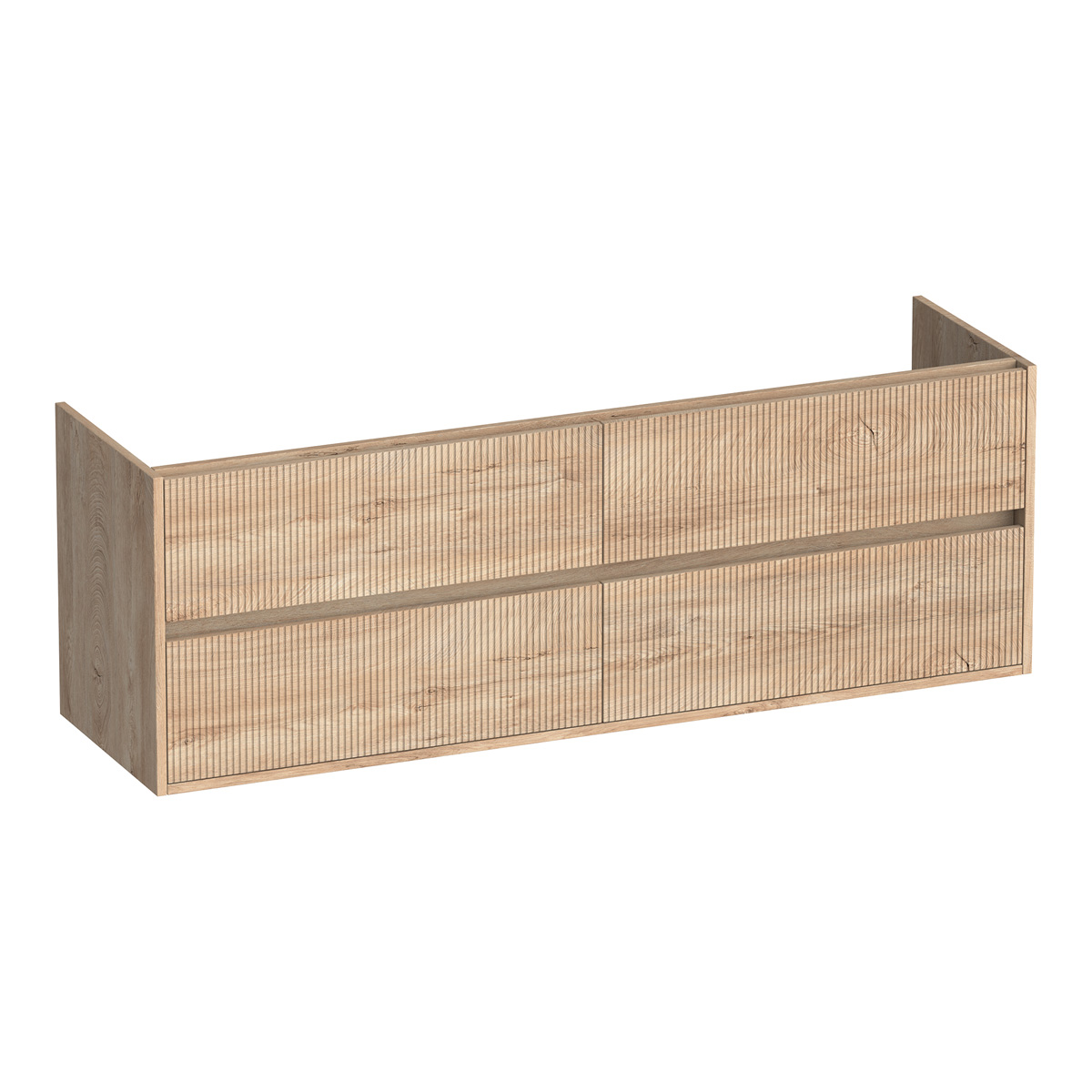 Brauer Adore Wavy onderkast ribbelfront 160cm met 4 softclose lades forest wheat