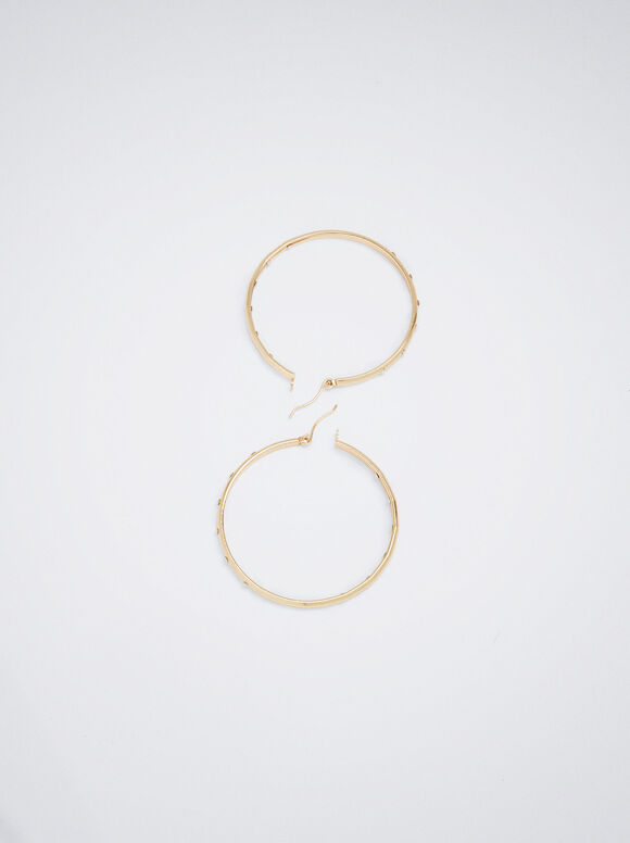 Aros Dorados com Strass - Dorado