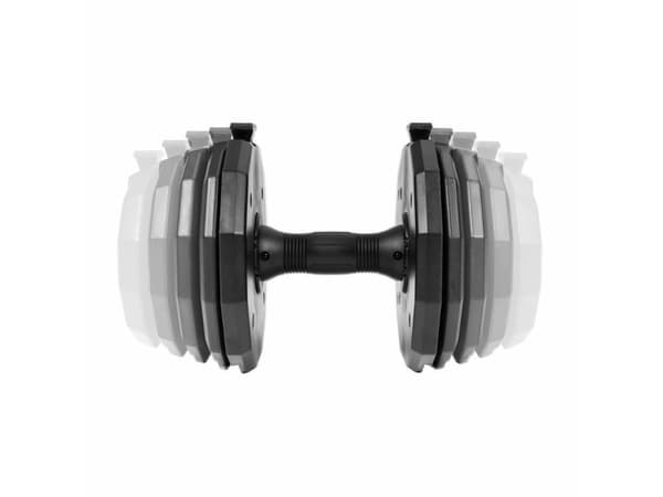 Gymstick 61031, justerbar dumbbell, Sort, Rød, Akrylonitril-butadien-styren (ABS), Termoplastisk gummi (TPR), Nylon, 22,5 kg, 440 x 280 x 215 mm