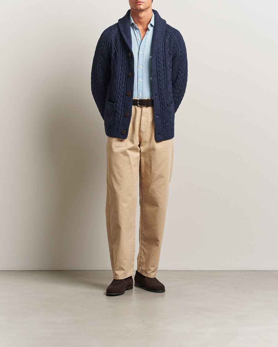Polo Ralph Lauren Cotton Shawl Cardigan Navy Heather