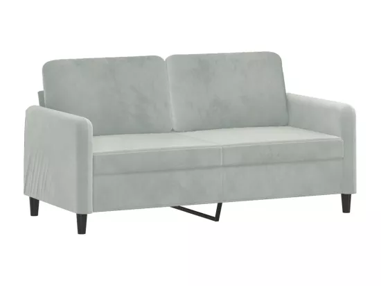 Canapé à 2 places Gris clair 140 cm Velours