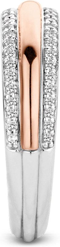 Ti Sento Milano - Damesring - Bicolor - Zilver en Rosé - Zirkonia