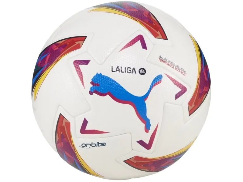 Fodbold Puma Orbita LaLiga 1 FIFA Kvalitet Hvid & Rød & Blå 84106 01 (5)