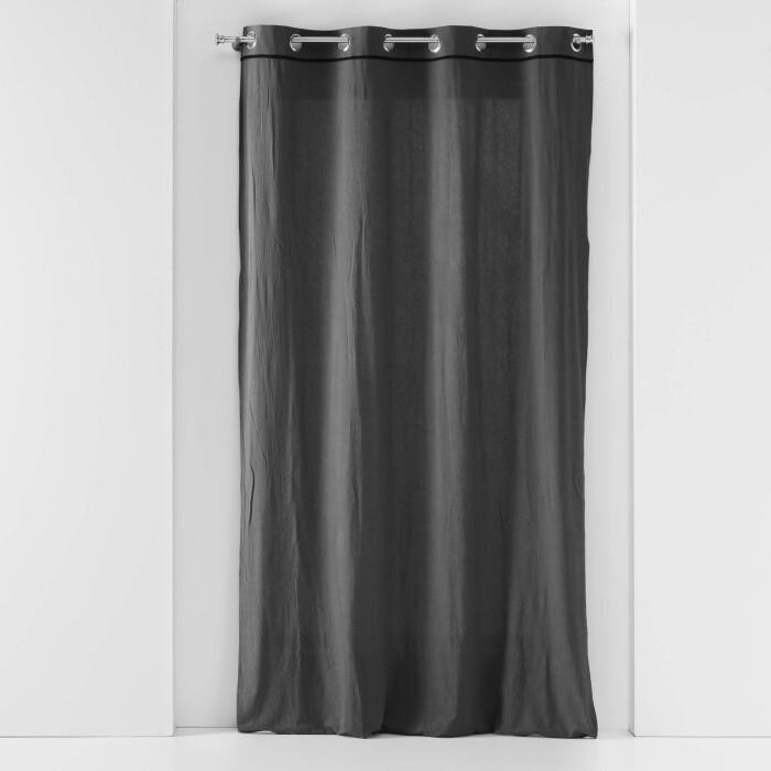 RIDEAU A OEILLETS 135X240CM COTON LAVE LINETTE ANTHRACITE