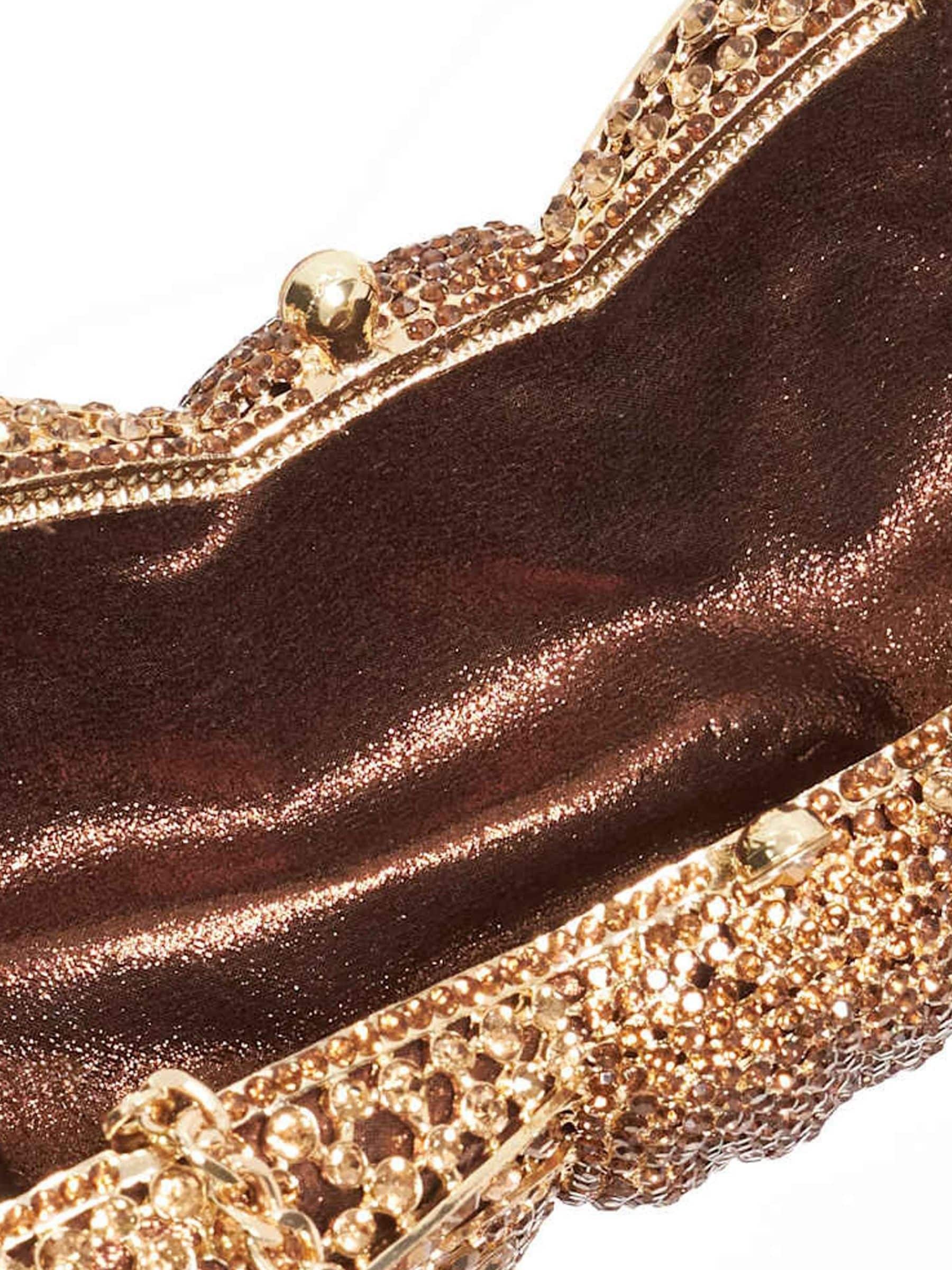 Bruin - Dune London Enchant tas met diamanten strik