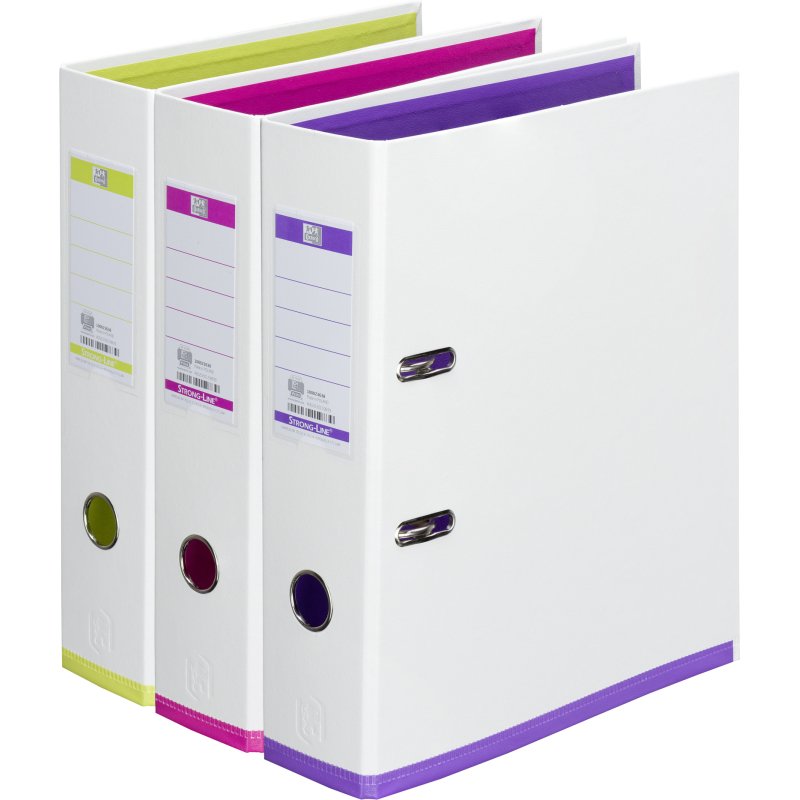 Classeur à levier cartonné Oxford My Colour A4 - Dos 8 cm couleurs assorties
