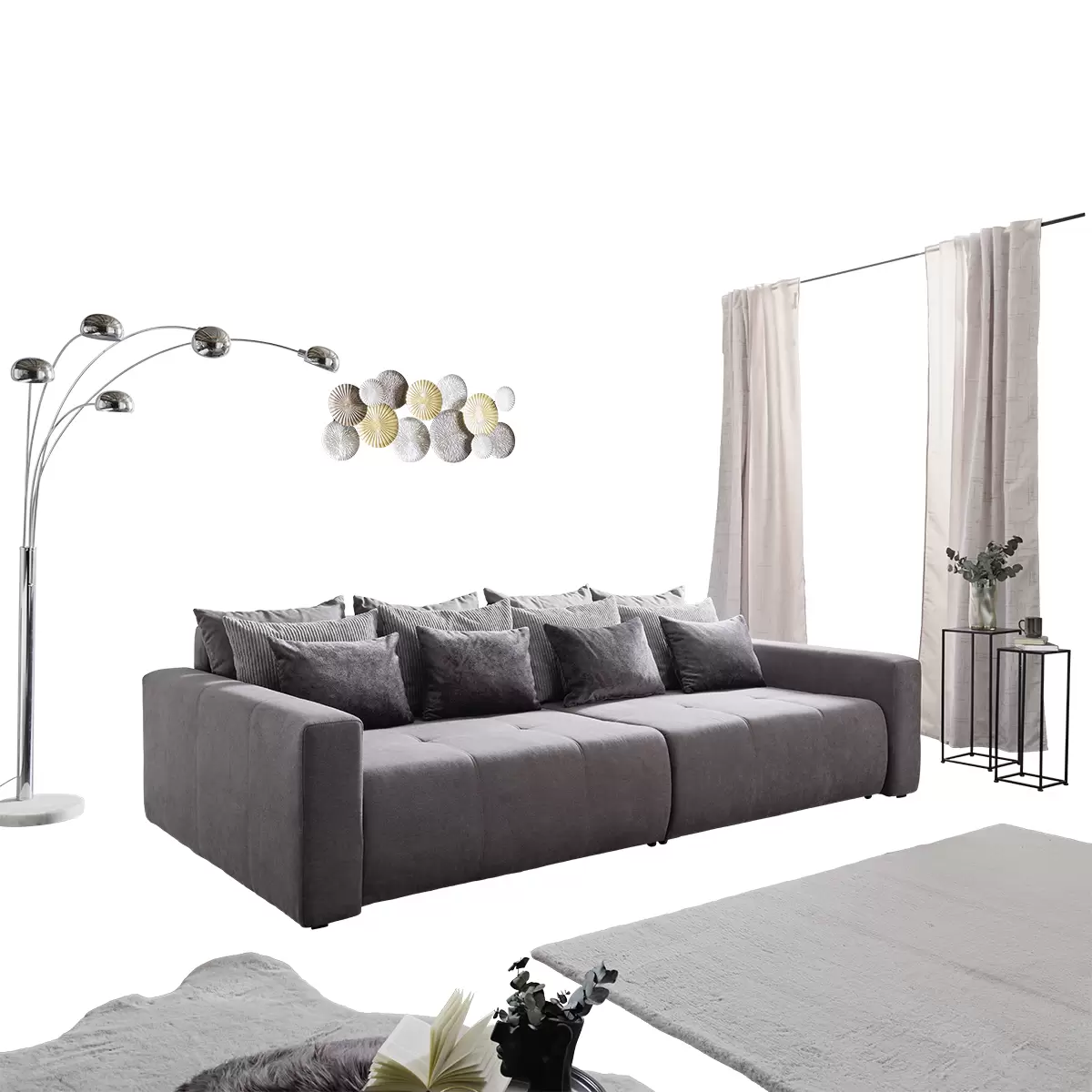 Bigsofa Hanna 240 x 197 anthrazit,grau