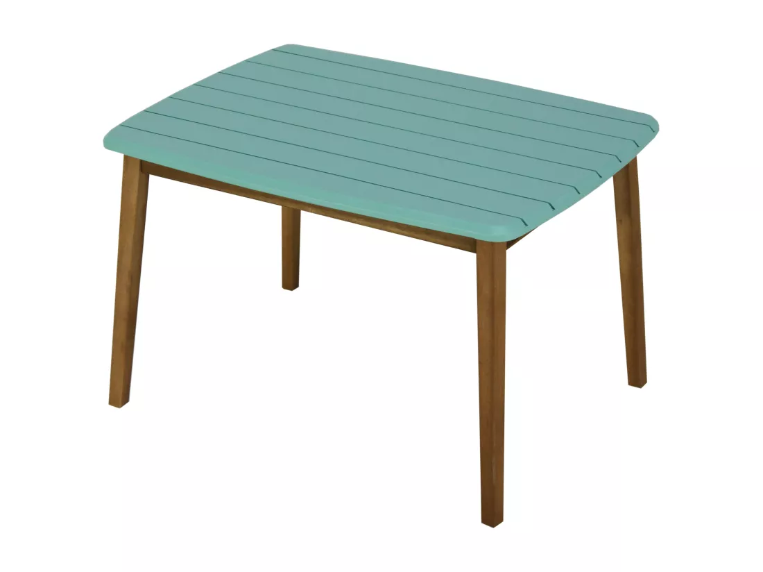 Table de jardin pour enfant en acacia bleu turquoise L.80 cm - GOZO de MYLIA