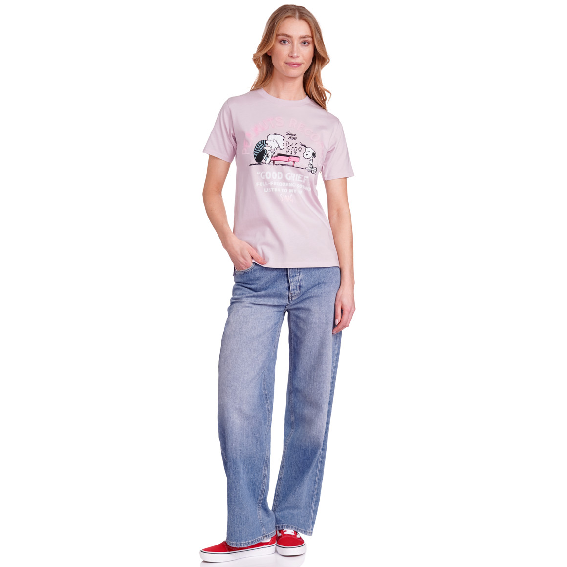 Peanuts T-Shirt mit Brust- Print helllila
