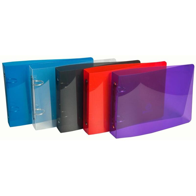 Classeur pour fiches bristol 125x200 2 anneaux 25mm polypropylène Crystal colours