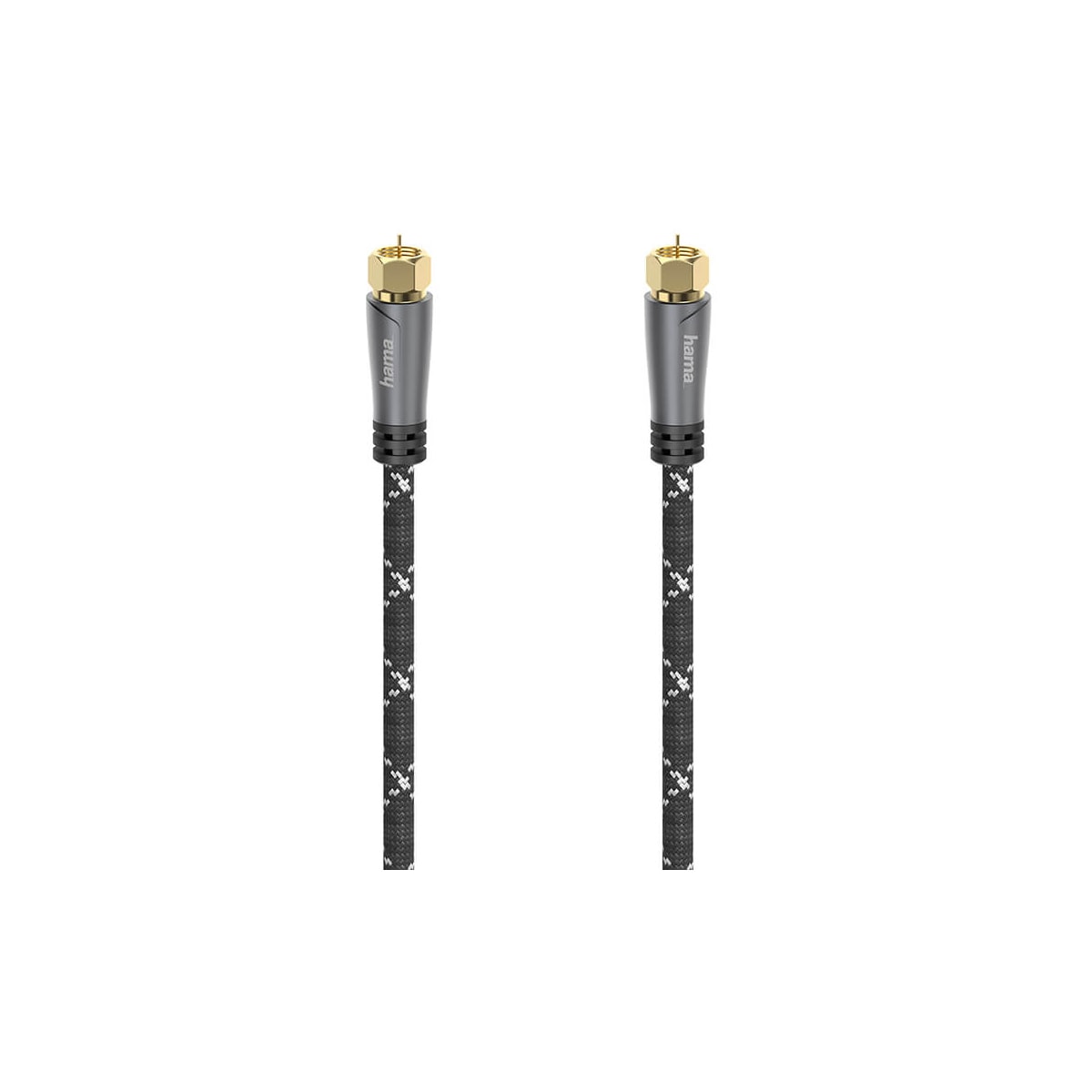 Hama SAT F-F 120dB antennekabel (sort, 5m)