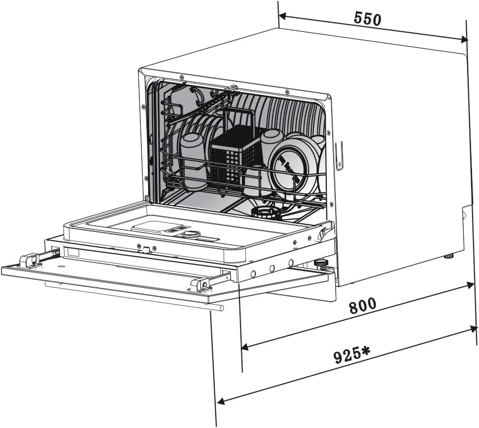 PKM Einbau Geschirrspüler GS6-6FI2 | Vollintegriert | Platz für 6 Gedecke | Startzeitvorwahl | 6 Programme | Höhe 46 cm | Breite 55 cm | Überlaufschutz