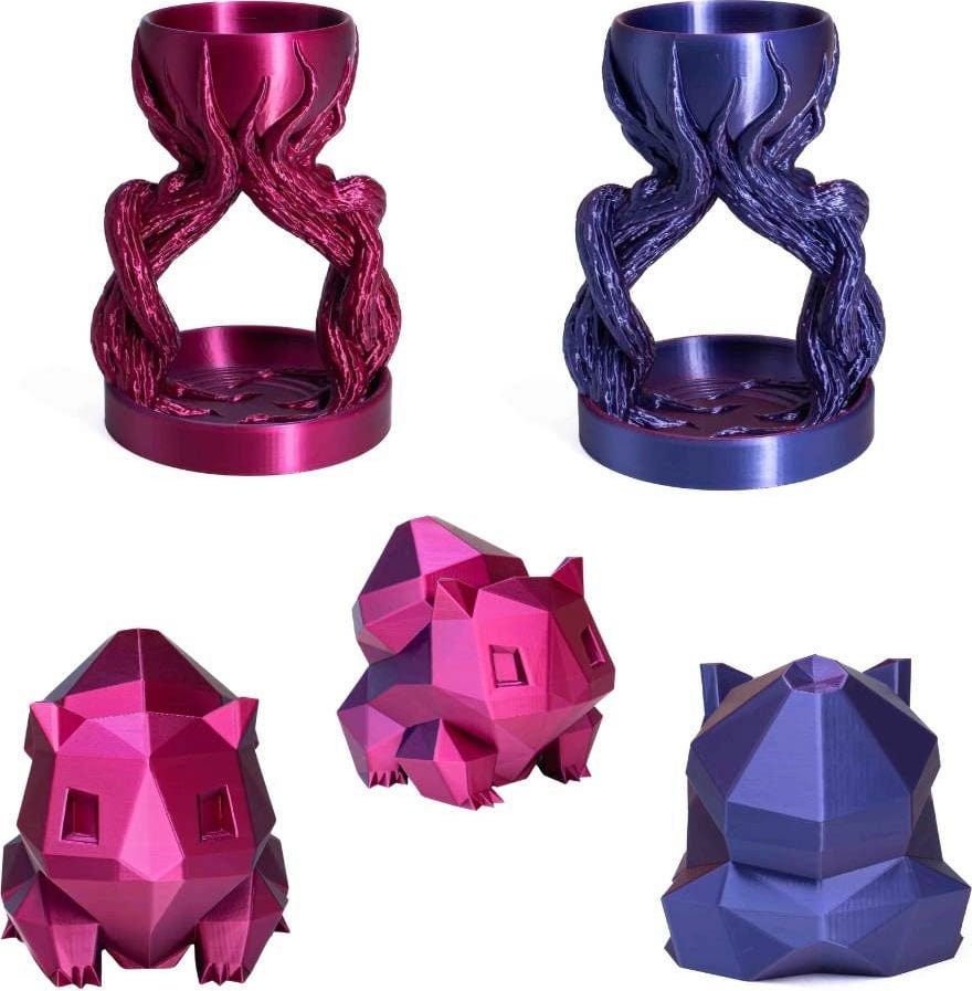 AzureFilm  PLA Silk Dual Color Velvet Bloom, 1,75 mm / 1000 g    Glänzende & schimmernde PLA Effekte in Velvet Bloom