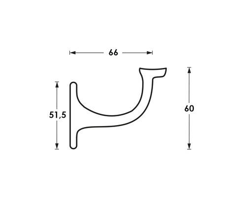 Nikkel ronde gebogen leuningdrager met draadstang
