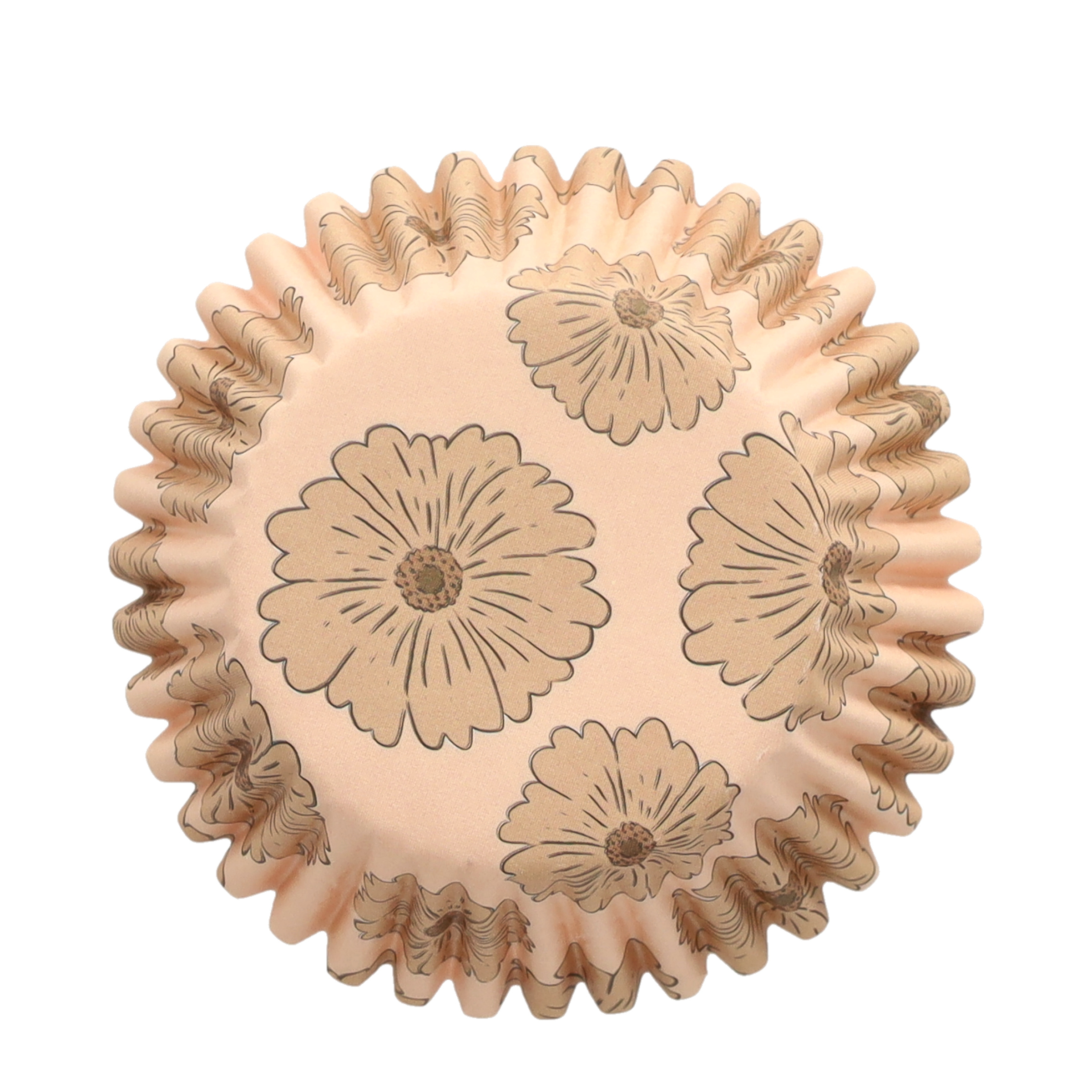 (50er Set) Einweg Papier Cupcake Förmchen Muffin Form Backform - Caramel Flowers
