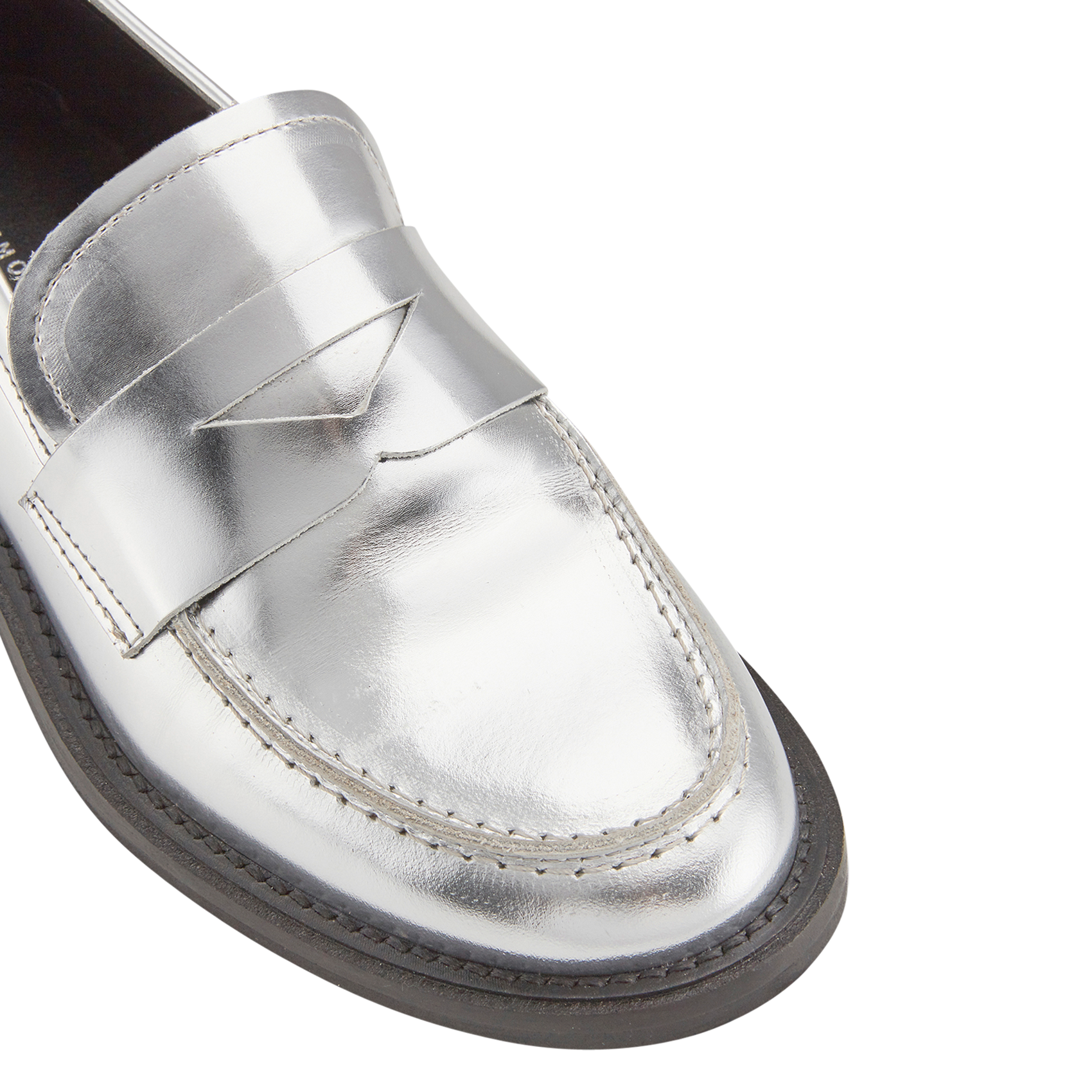 PALMA - Mocassins en cuir métallisé | Argent