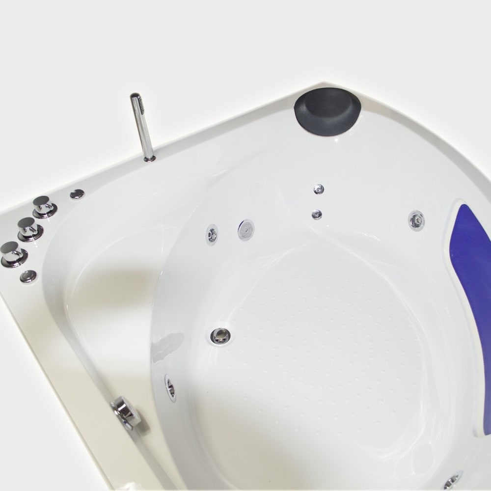 TroniTechnik® Whirlpool Badewanne Eckwhirlpool PAROS 135cm x 135cm, vormontiert, Acrylwanne 2 Pers., 12 Düsen, Sanitäracryl