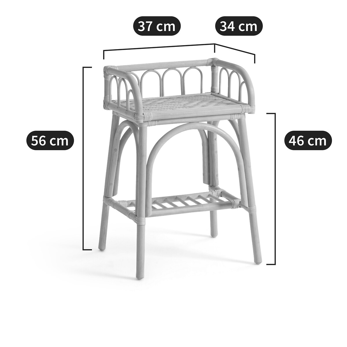 LA REDOUTE INTERIEURS<br>Mesinha de cabeceira em rattan, para criança, Albin