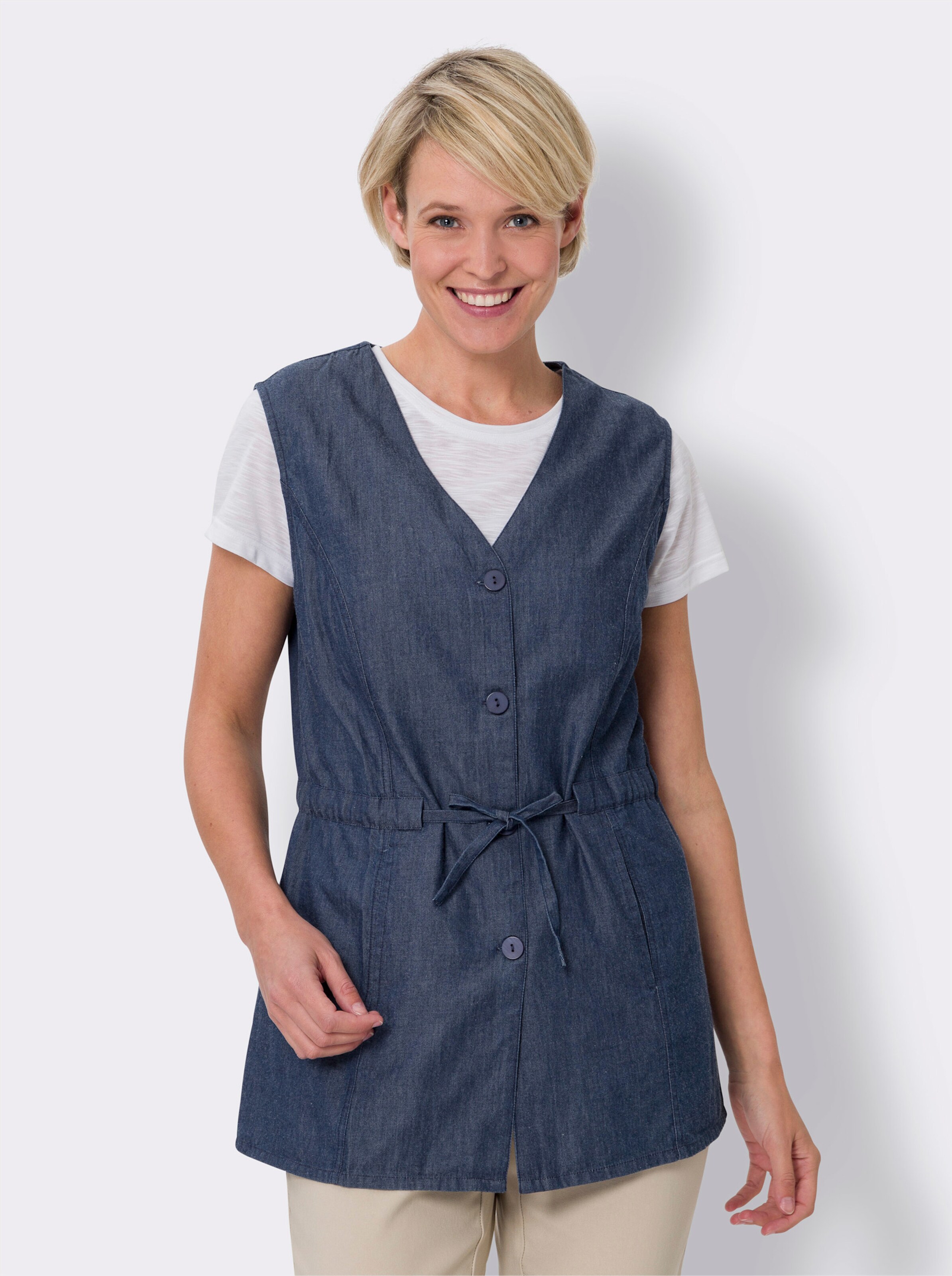 Longweste in Jeans-Optik