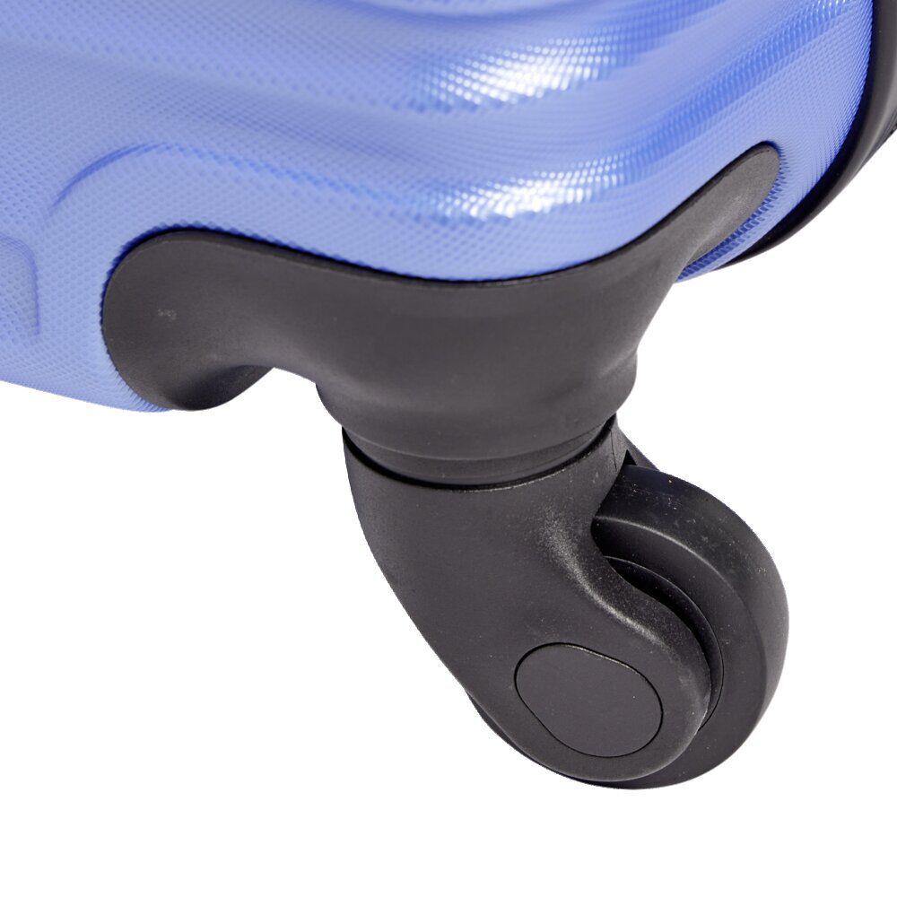 Valise cabine 92L plastique ABS bleue 51x29xH76cm