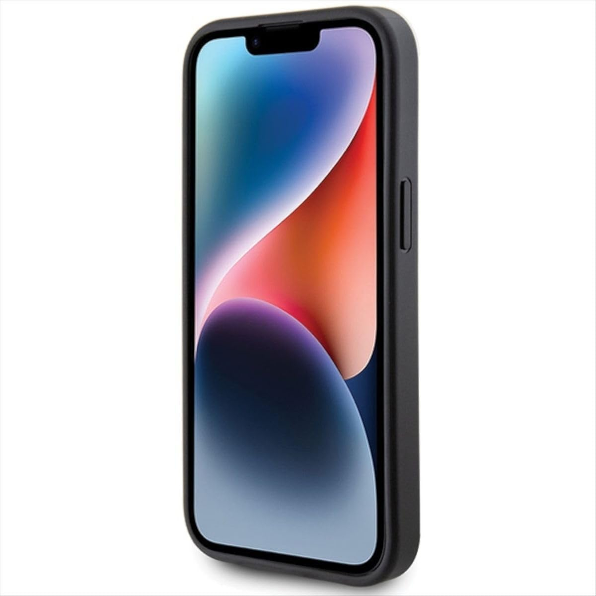 iPhone 15 Leder Hardcase Hülle 4G Metal Logo (GUHCP15SG4GFGR) - Schwarz