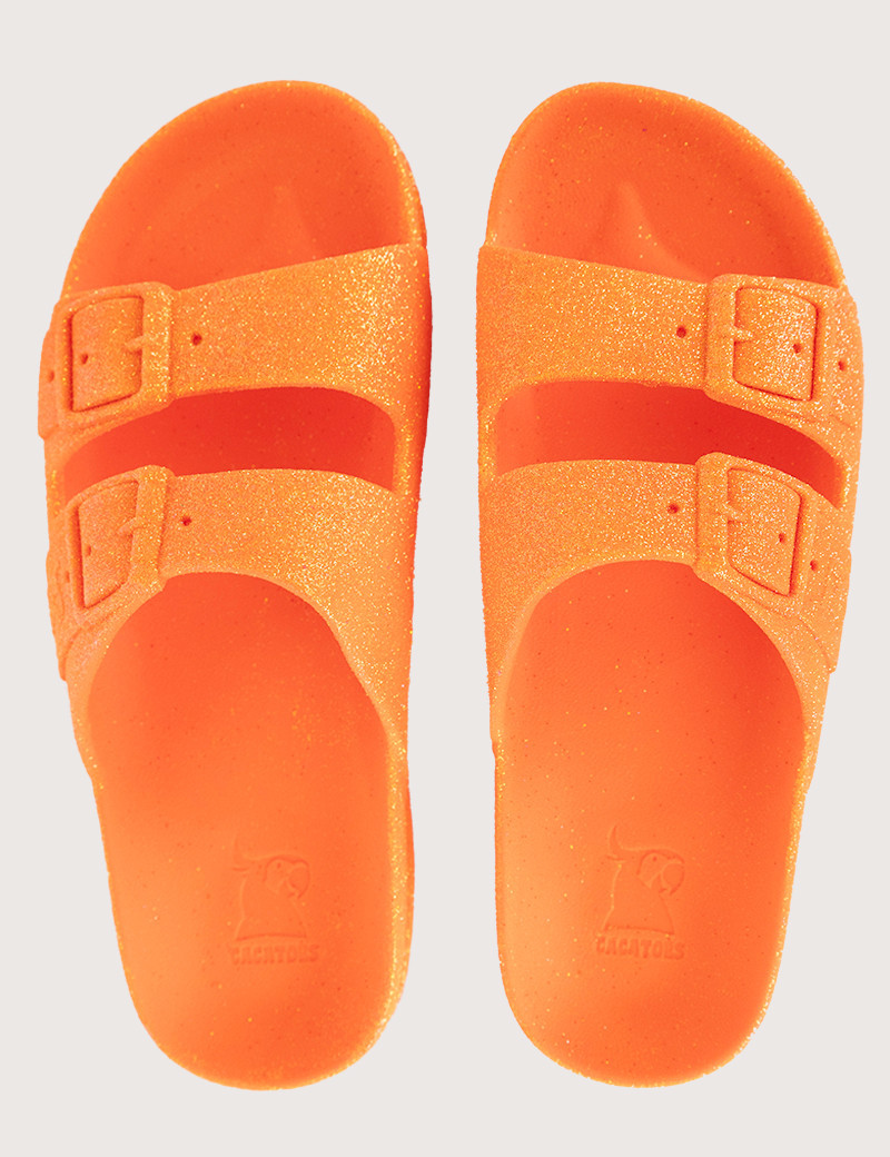 CACATOES SANDALES FEMME NEON ORANGE FLUO