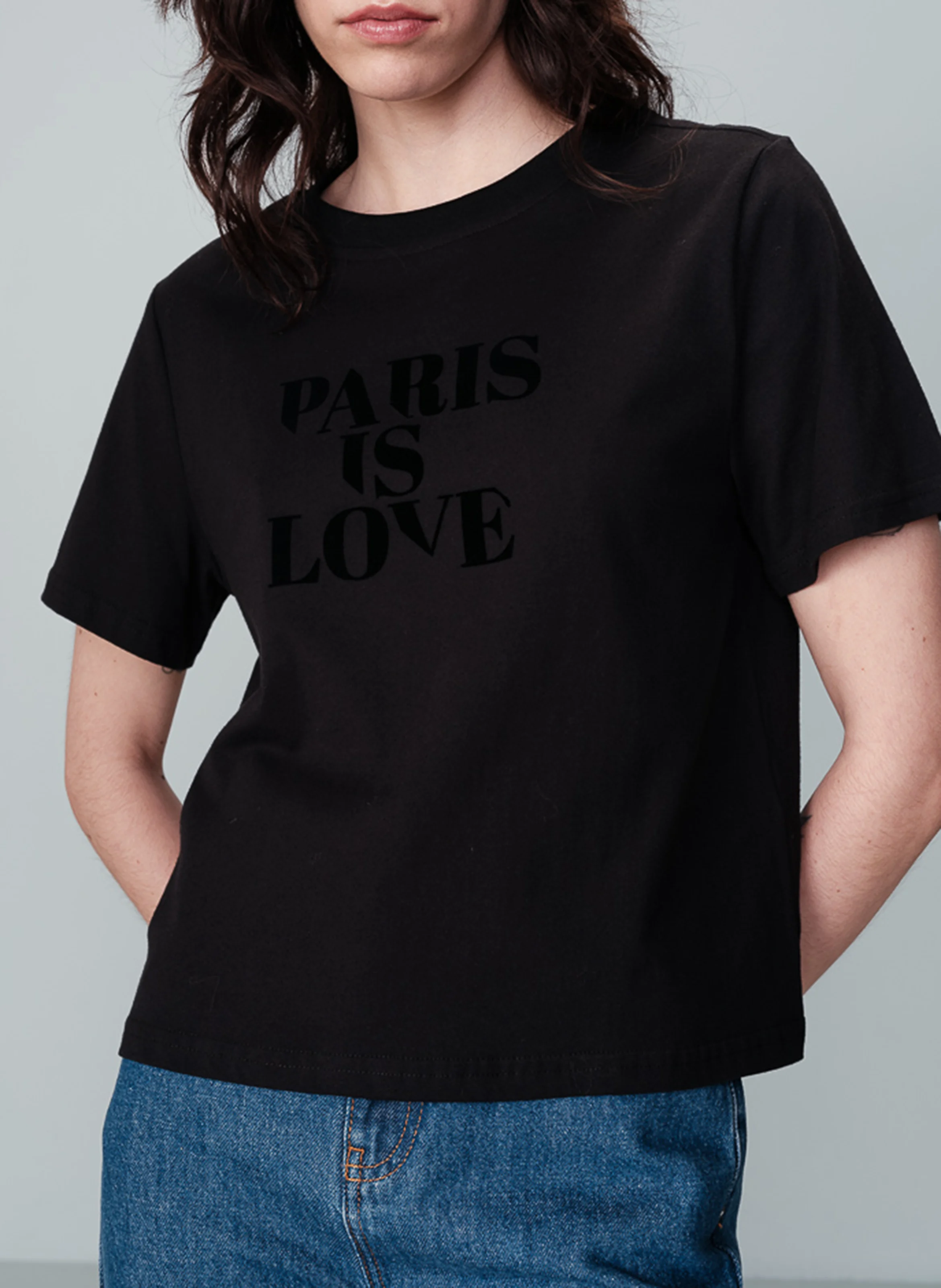 NOBUTO - Tee-shirt col rond en coton | Noir