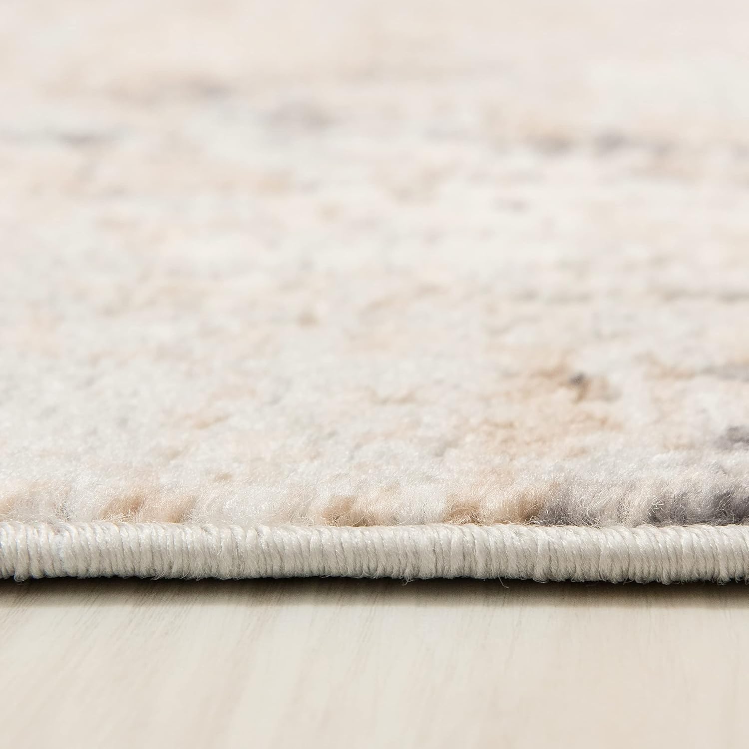 Carpeto Rugs Abstraktes Vintage Designer Teppich - Kurzflor - Weich Teppich für Wohnzimmer, Schlafzimmer, Esszimmer - ÖKO-TEX Wohnzimmerteppich - Teppiche - Beige Grau 1-200 x 300 cm