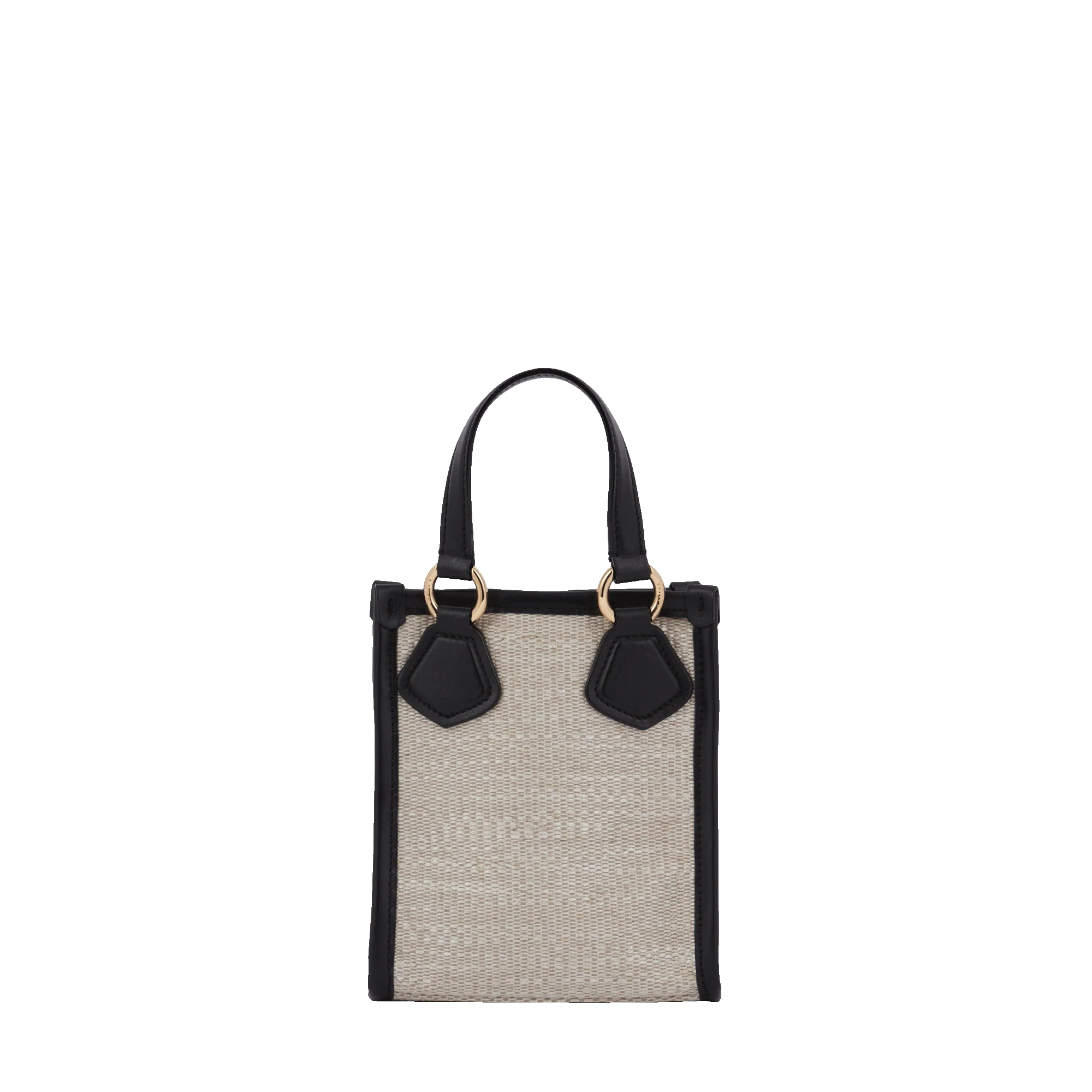 Mini cabas vertical Summer tote-Naturel/noir