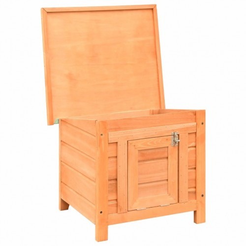 Casinha de madeira marrom para gatos
