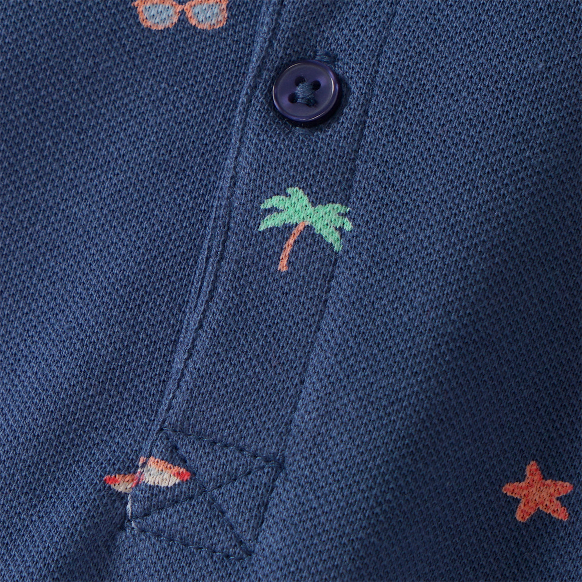 Topomini Baby Poloshirt mit Allover-Print dunkelblau