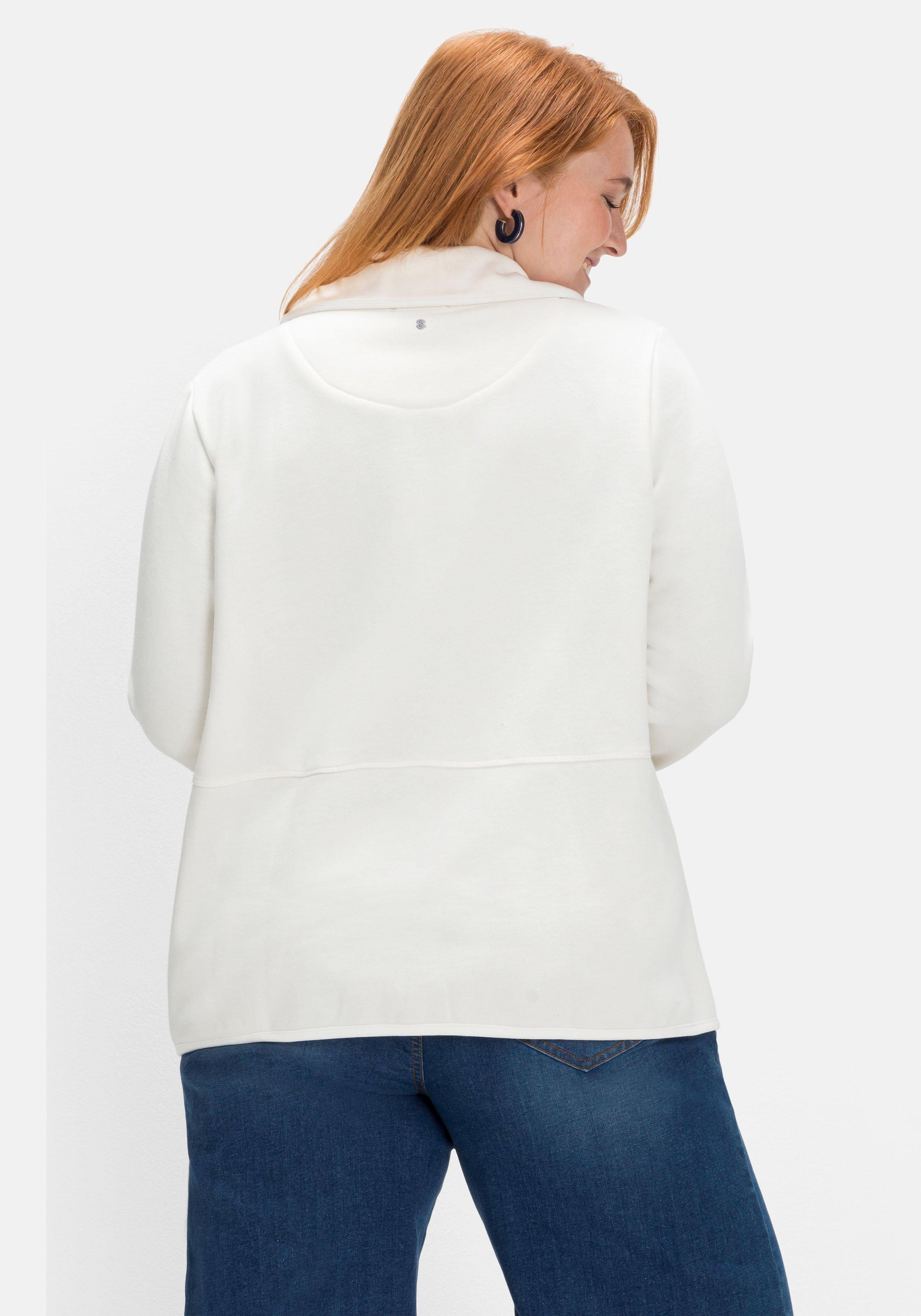 Sweatjacke im Shacket-Stil, mit Umlegekragen
