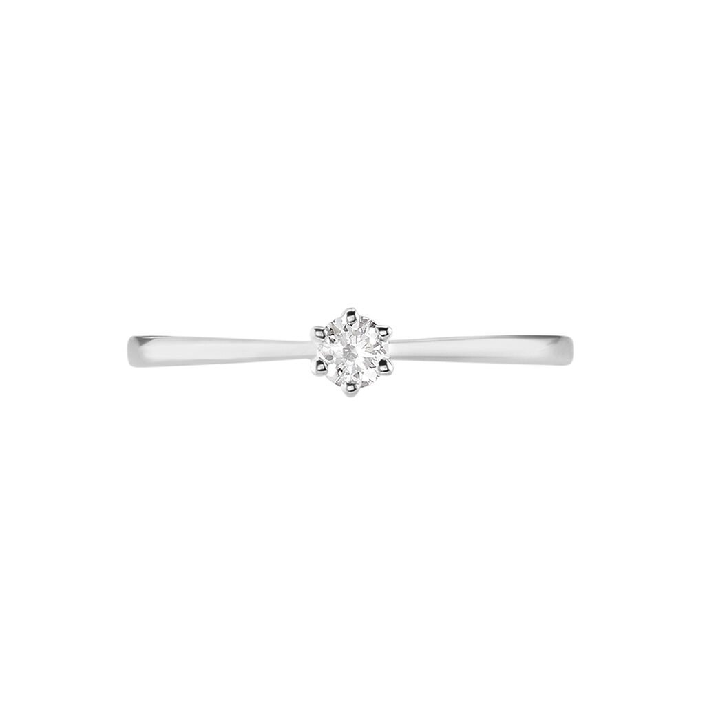 Bague Solitaire Athena Or Blanc Diamant