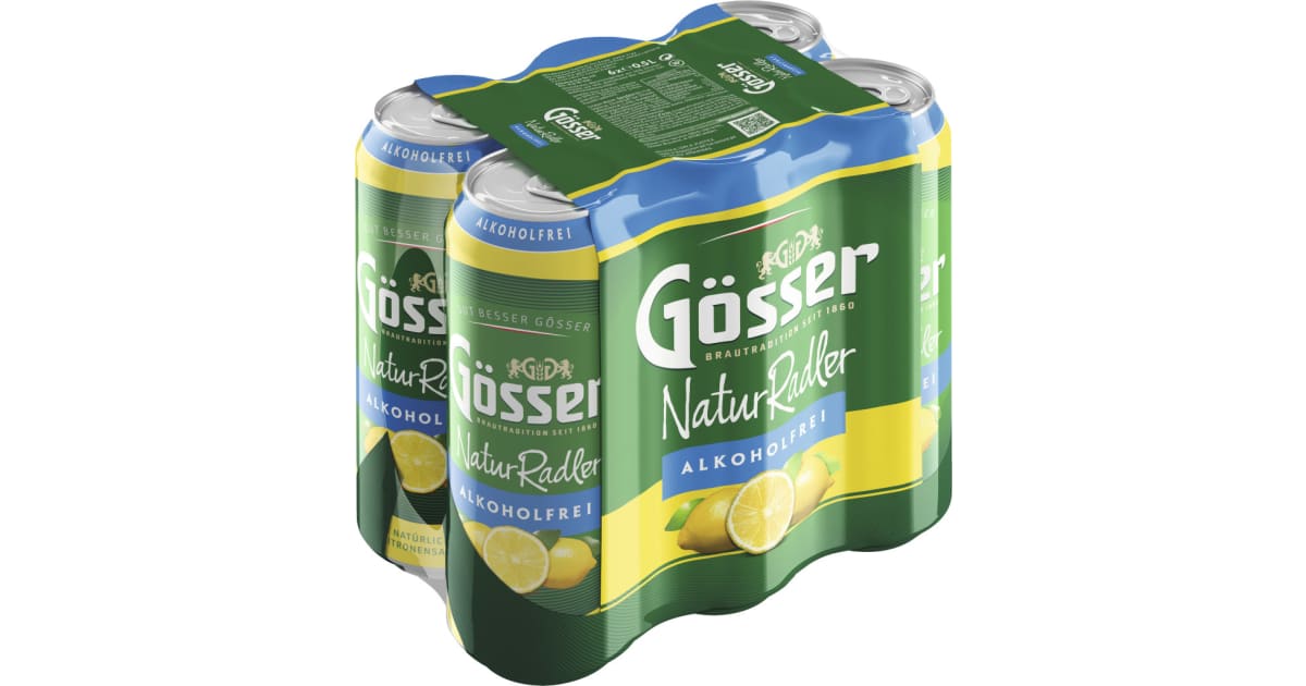 Gösser Naturradler alkoholfrei Tray 6x 0,5 Liter Dose (Einweg)