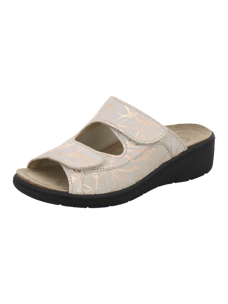Hallux Pantoletten Damen Wechselfußbett beige