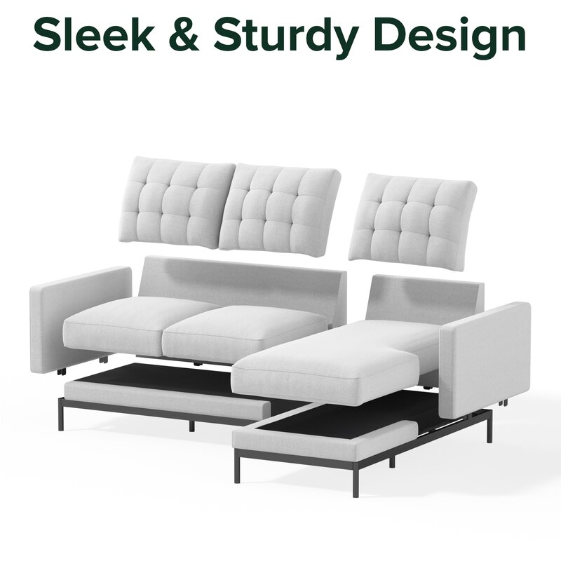 Thompson 77.6&prime;&prime; Wide Reversible Modular Sofa & Chaise