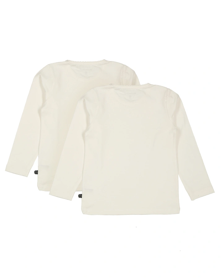 Langarmshirt BASIC 2er-Pack in wollweiß