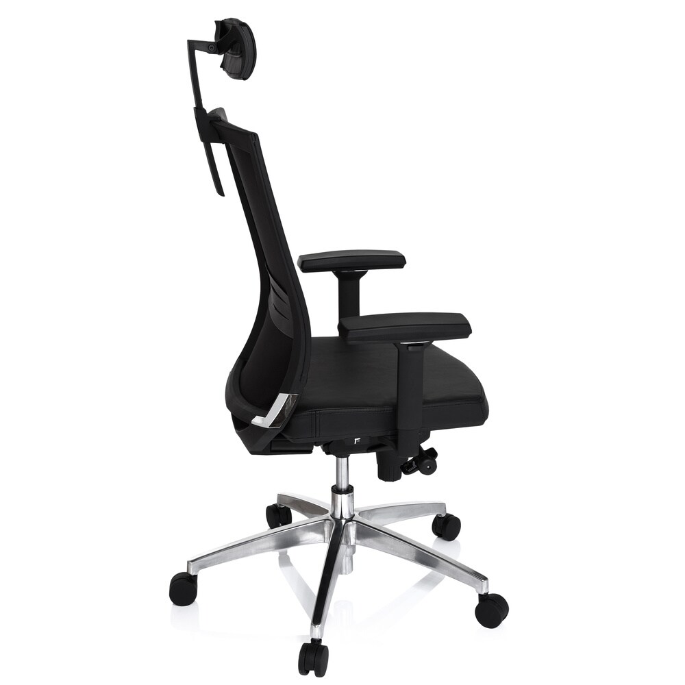 Profi Bürostuhl PORTO MAX HIGH Leder mit Armlehnen (höhenverstellbar) hjh OFFICE