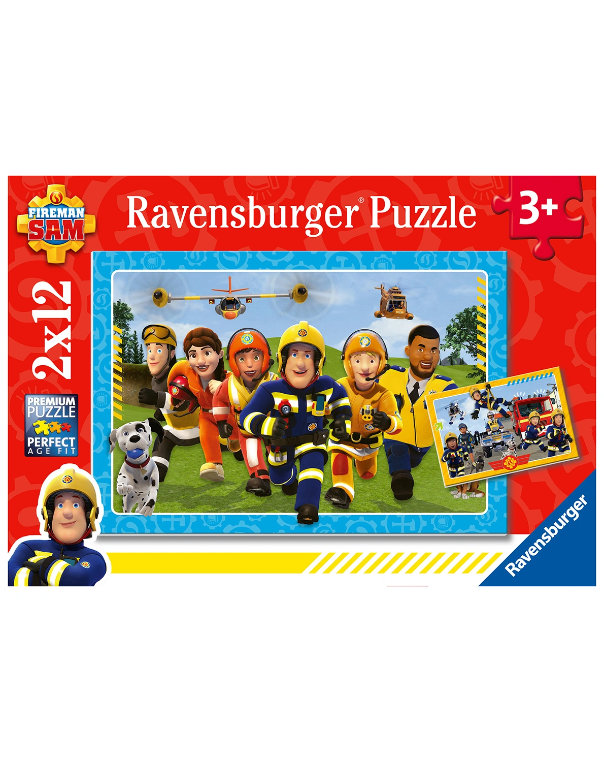Puzzle FIREMAN SAM - DIE RETTUNG NAHT 2 Stück a 12 Teile