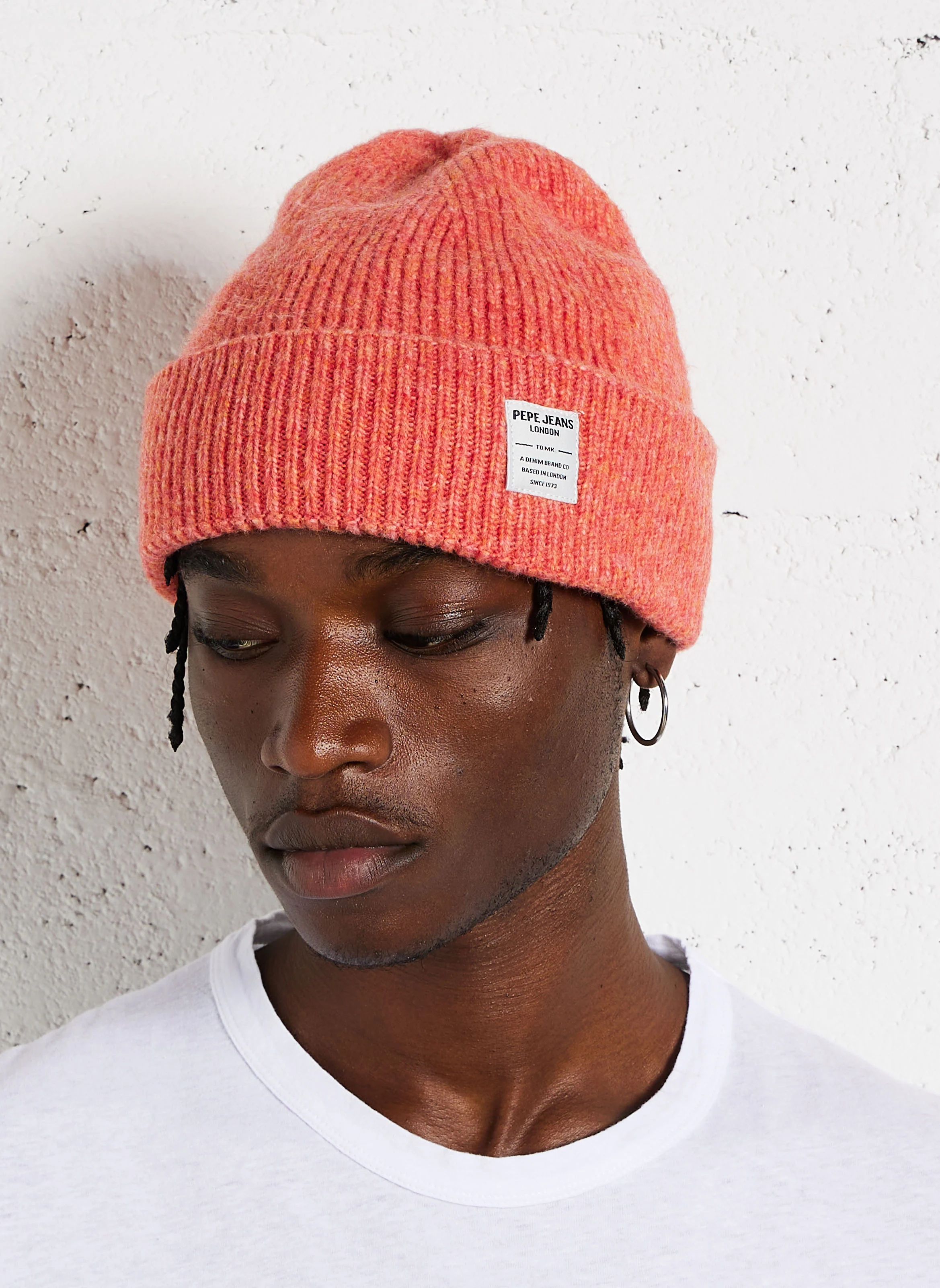WEST - Bonnet en maille côtelé | Orange