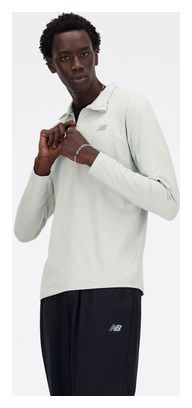 Haut 1/4 zip New Balance Space Dye Gris Homme