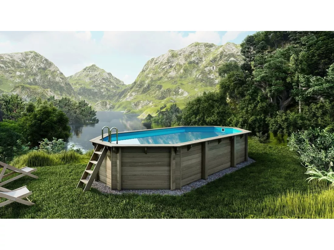Piscine en bois 7,57x4,07 - H.1,31 m - avec filtration - BAS745OSPI - ALTANKA