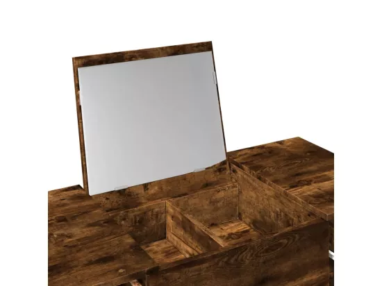 Coiffeuse avec miroir chêne fumé 100x45x76 cm