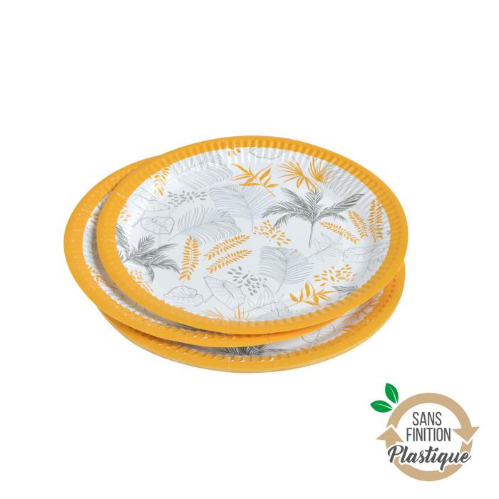 SET 10 ASSIETTES CARTON D.23CM EXOTIC MOOD