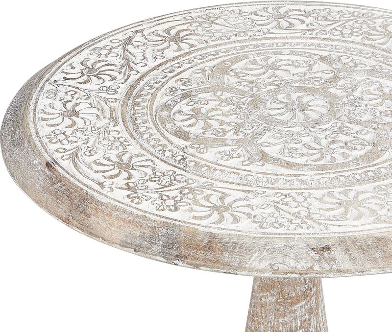 BELIANI - JAMBIA - Bijzettafel - Gebroken wit - Mangohout