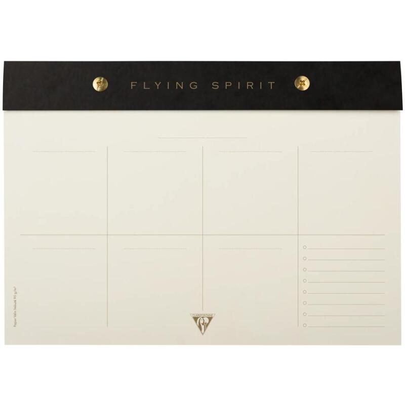 Flying Spirit Black bloc planner à rivets 24x17cm 60 feuillets imprimés détachables. - Noir