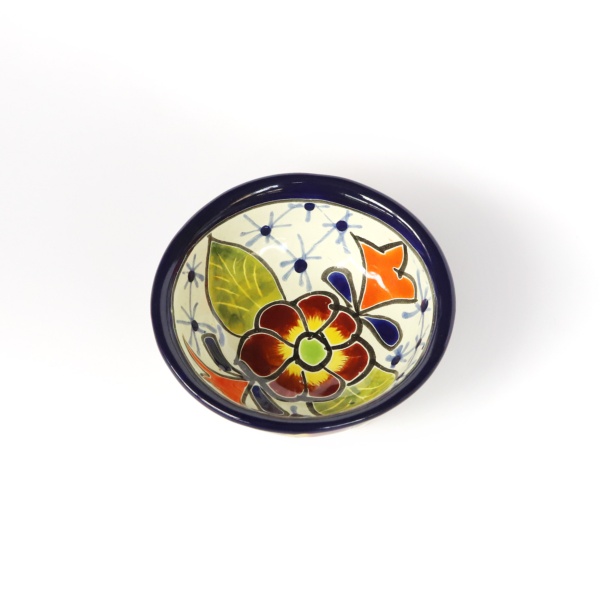 Keramik-Schälchen auf Füßen rot, multicolor, Ø 10 cm, H 5 cm zu 8,00